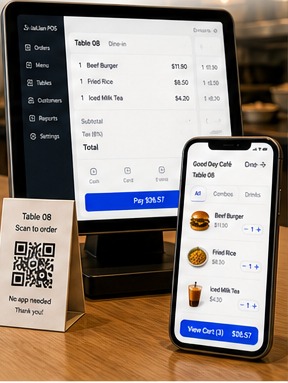 POS cashier and mobile ordering module preview